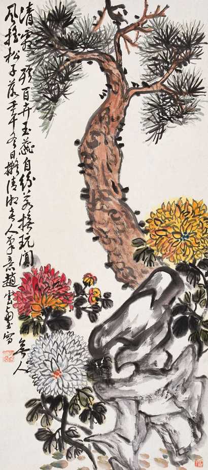 赵云壑 松菊 立轴
